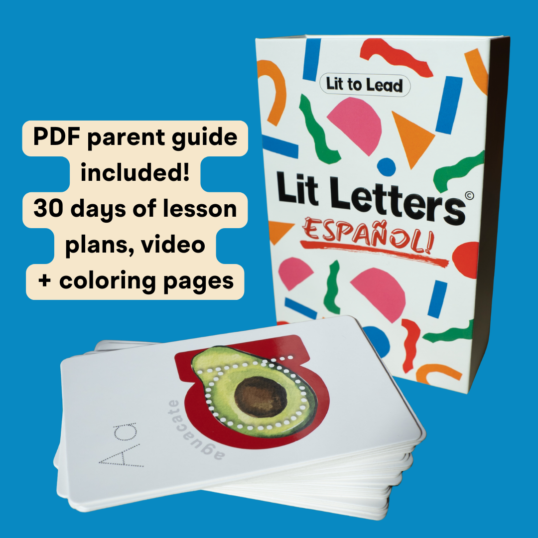 Lit Letters Español: Learn Spanish Letter Sounds up to 2X Faster | Alphabet Flash Cards | Embedded Pictograph Mnemonic Reading Tool